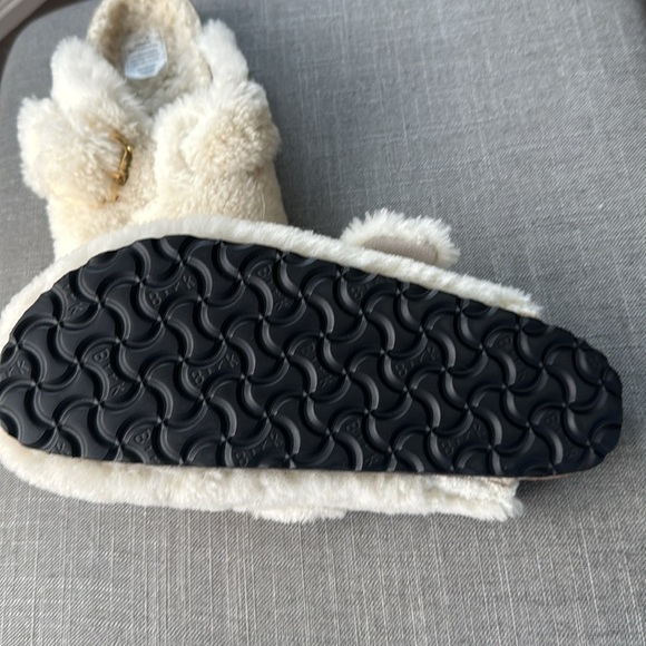 Birkenstock Big Buckle Shearling Clog Mule Eggshell Teddy 38 - Picture 10 of 10